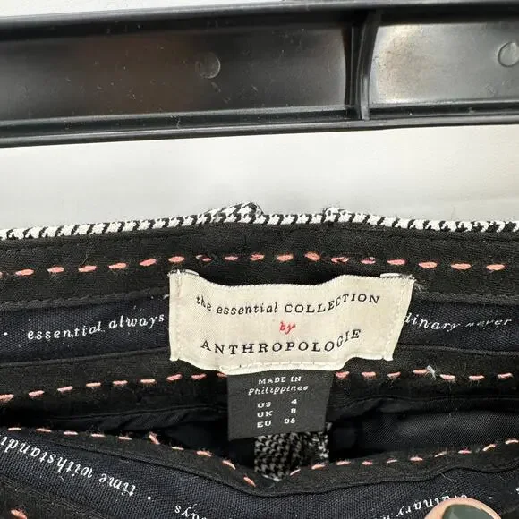 ANTHROPOLOGIE NWT The Essential Slim Pant in Black and White Houndstooth // 4 - Picture 9 of 15